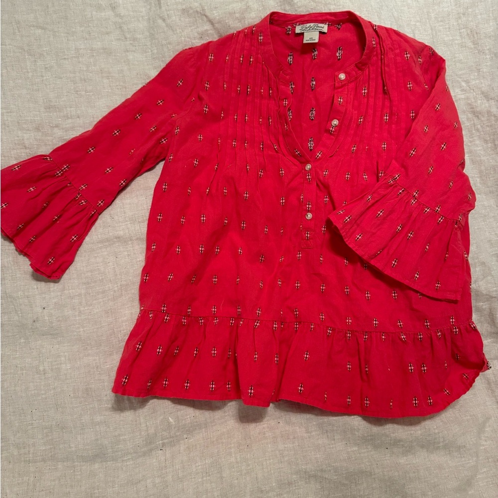 Lucky Brand, size XSMALL /  Red Boho Blouse